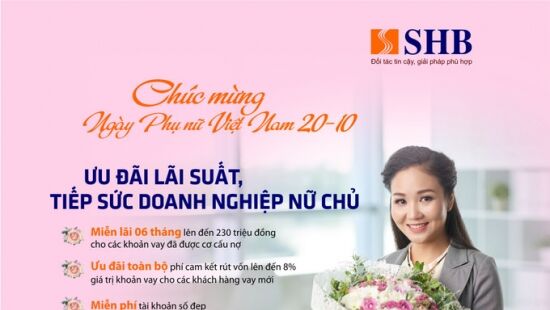 SHB tiếp tục ưu đãi lãi suất vay, nâng bước doanh nghiệp nữ