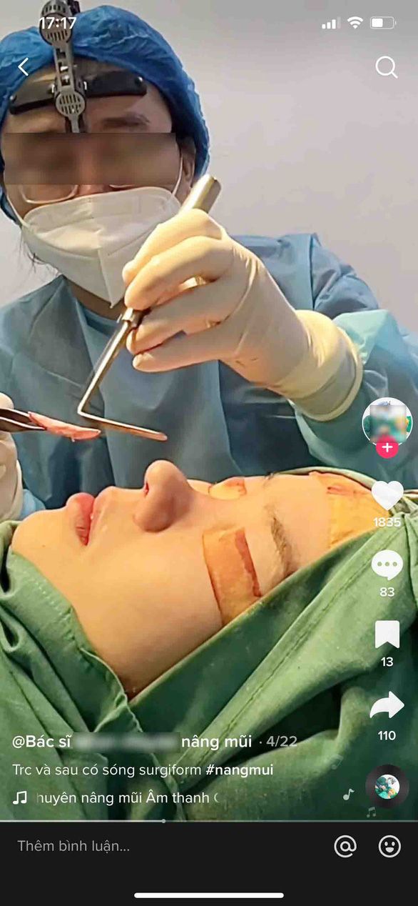 'Bác sĩ thẩm mỹ' lên TikTok rao, bệnh nhân coi chừng... mất mạng