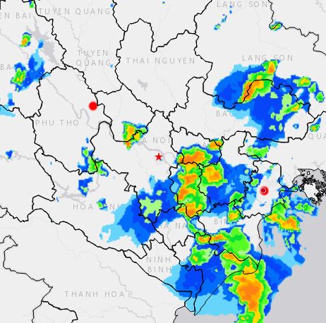 CẢNH BÁO MƯA DÔNG TRÊN KHU VỰC NỘI THÀNH HÀ NỘI