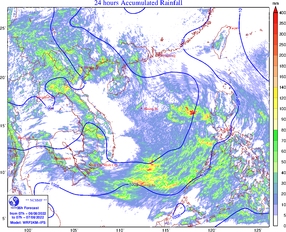 DỰ BÁO THỜI TIẾT - NGÀY VÀ ĐÊM 06/08/2022