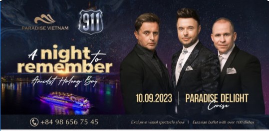 Ban nhạc 911 biểu diễn trên du thuyền Paradise Delight tại vịnh Hạ Long
