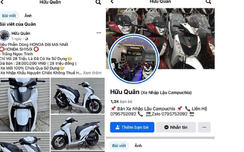 Nhộn nhịp 'chợ' bán xe không giấy tờ online