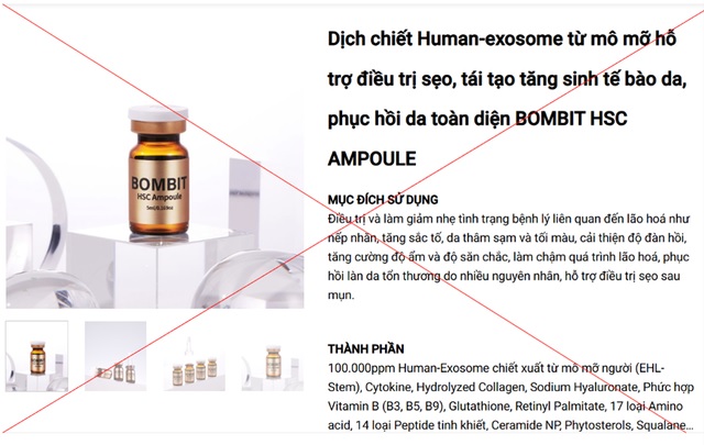 Phát hiện nhiều cơ sở quảng cáo sản phẩm công nghệ tế bào gốc trái phép ở TPHCM