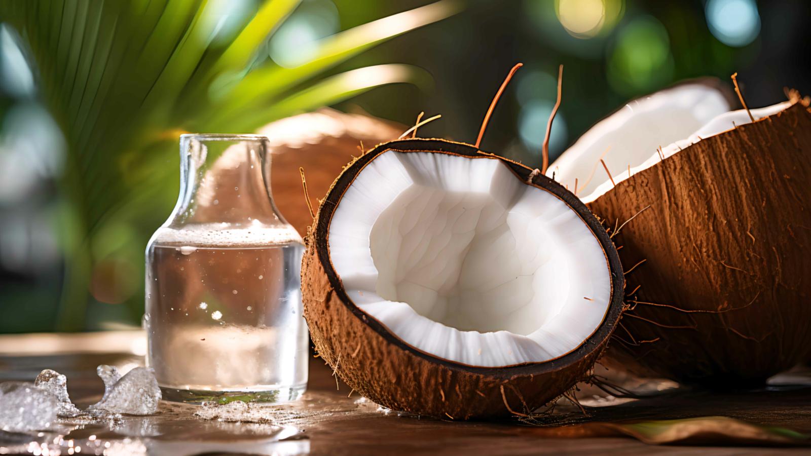 Nước dừa là chất lỏng tự nhiên có trong quả dừa non