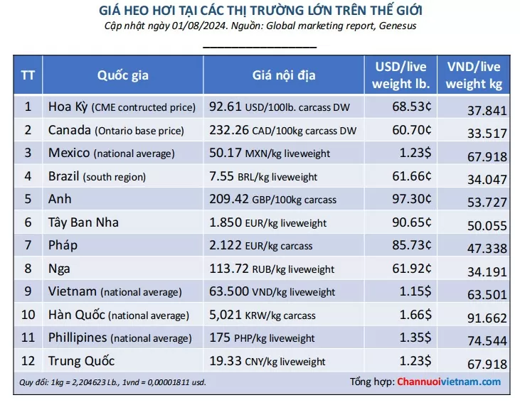 Dự báo nào cho giá heo hơi tháng 8?