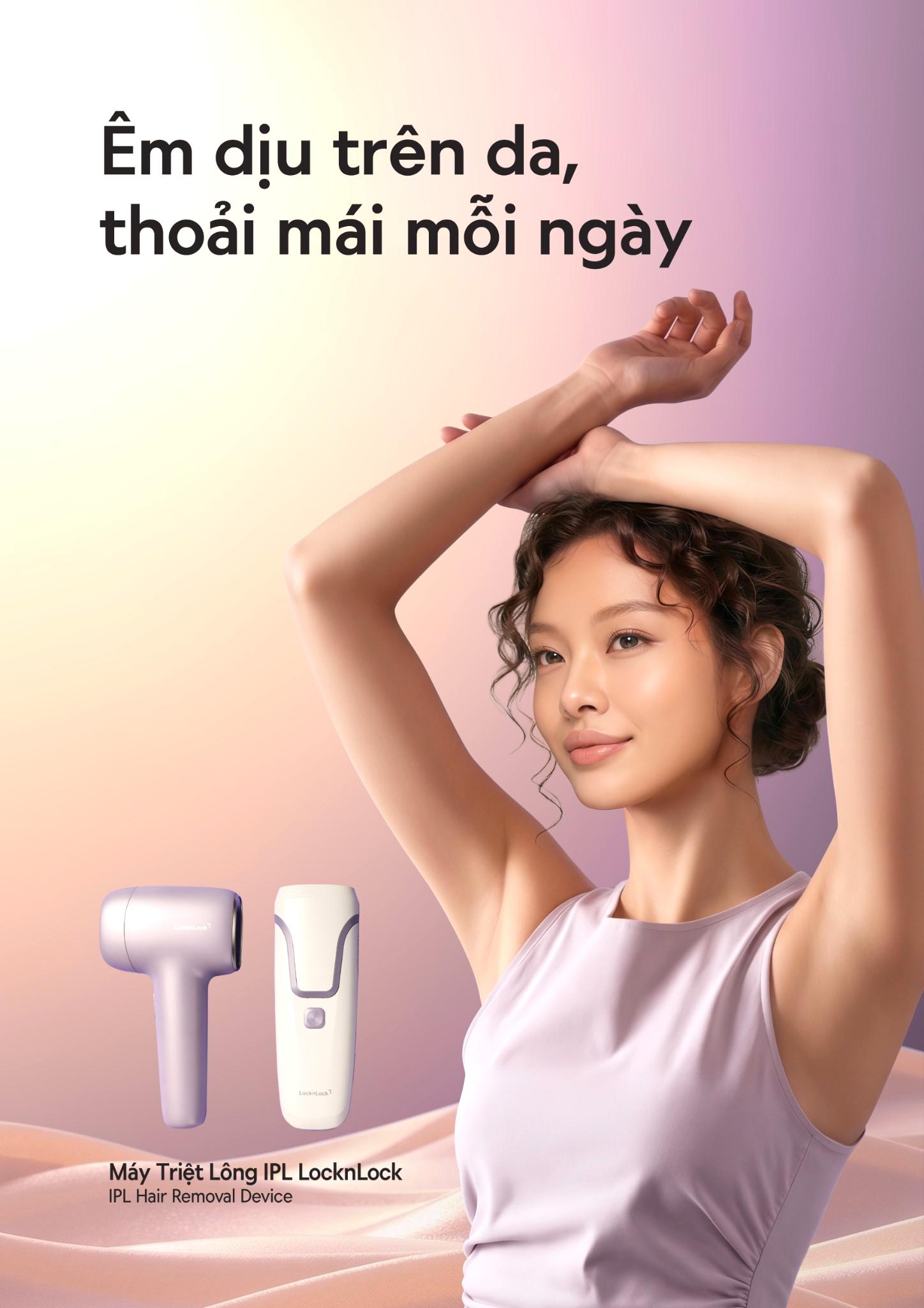 Bộ đôi máy triệt lông LocknLock với thiết kế cầm tay nhỏ gọn, hướng đến trải nghiệm chăm sóc cá nhân tại nhà.