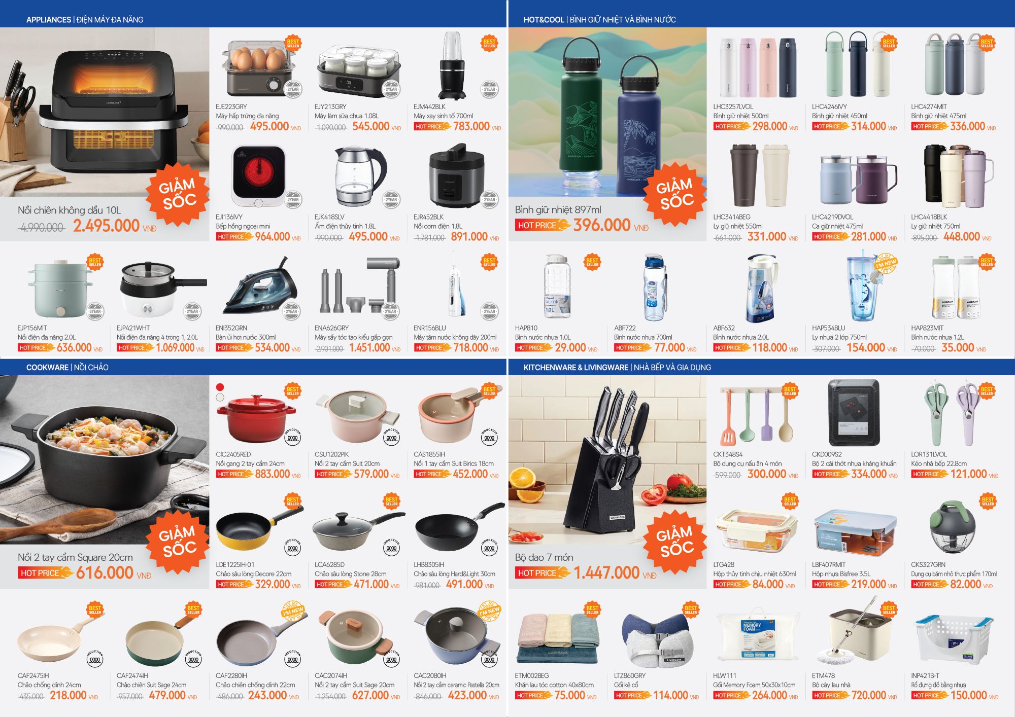 LocknLock giảm sâu nửa giá sản phẩm tại Brand Day Long Hậu