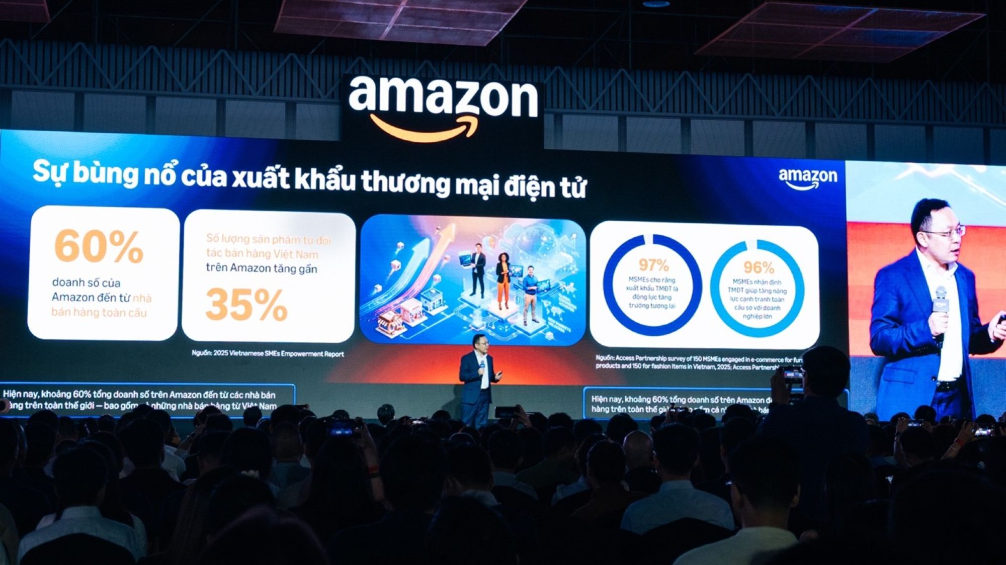 Ông Larry Hu, Giám đốc điều hành Amazon Global Selling Đông Nam Á, khẳng định sẽ triển khai các chiến lược tăng trưởng theo ngành hàng để thúc đẩy xuất khẩu trực tuyến của Việt Nam.