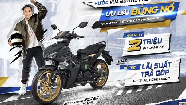 Bảng giá xe máy Yamaha tháng 10/2022: Khuyến mại cho xe Exciter