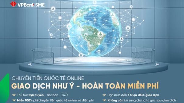 VPBank miễn 100% phí chuyển tiền quốc tế Online
