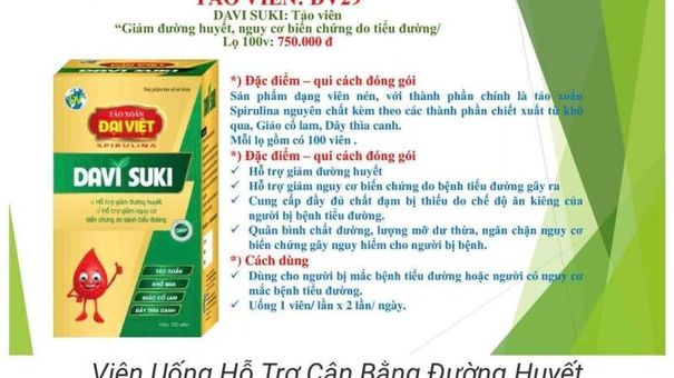 Cảnh báo thực phẩm bảo vệ sức khỏe DAVI SUKI quảng cáo sai sự thật