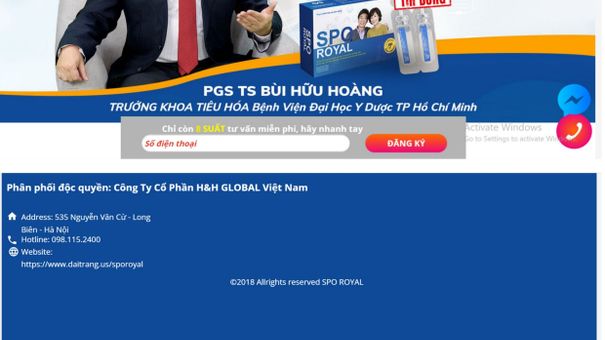 Sản phẩm SPO ROYAL quảng cáo ‘xử lý tận gốc viêm đại tràng’ là lừa dối, không đúng công dụng