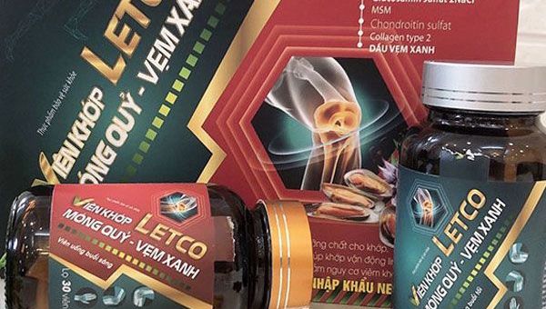 Tạm dừng lưu thông sản phẩm thực phẩm bảo vệ sức khỏe Viêm khớp LETCO Móng quỷ - Vẹm xanh