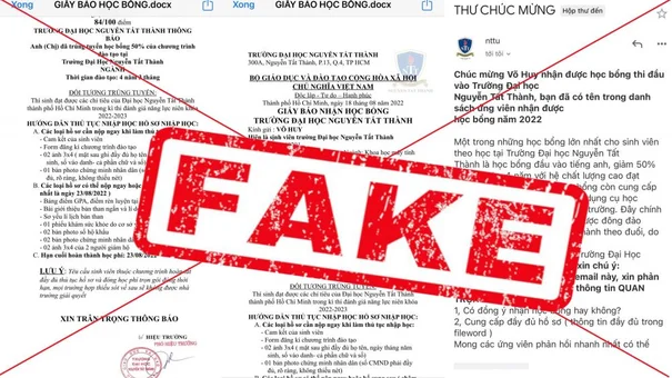Cảnh báo: Xuất hiện tình trạng giả mạo giấy báo trúng tuyển đại học nhằm khai thác thông tin trái phép