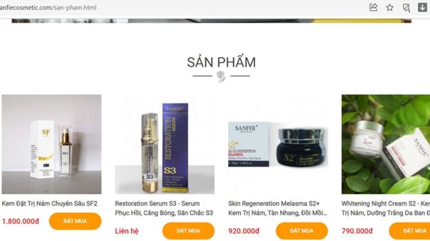 Mỹ phẩm mang thương hiệu SANFIE quảng cáo sai sự thật, chất lượng có đảm bảo?