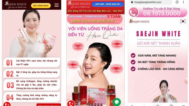 Sản phẩm Saejin White Super Glutathione Collage quảng cáo 'sạch nám', lừa dối người tiêu dùng