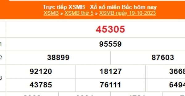 KQXSMB Kết quả xổ số miền Bắc hôm nay 20/10/2023