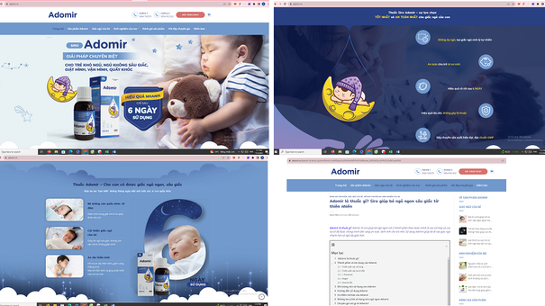 Siro Adomir của công ty TNHH Thương mại NTB Pharma New quảng cáo sai sự thật