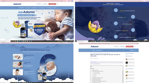 Siro Adomir của công ty TNHH Thương mại NTB Pharma New quảng cáo sai sự thật