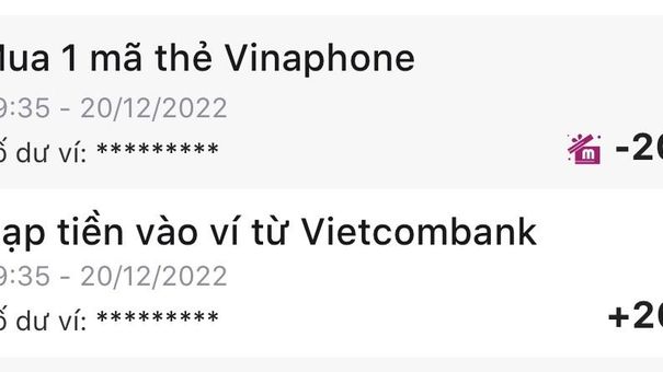 Coi chừng mất tiền khi mua thẻ điện thoại qua ví điện tử MoMo