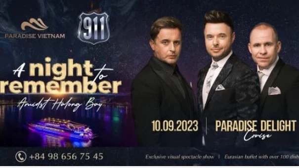 Ban nhạc 911 biểu diễn trên du thuyền Paradise Delight tại vịnh Hạ Long