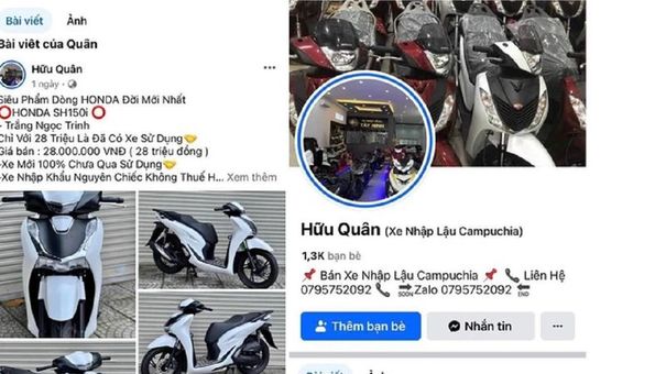 Nhộn nhịp 'chợ' bán xe không giấy tờ online