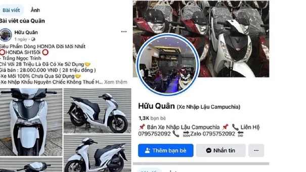 Nhộn nhịp 'chợ' bán xe không giấy tờ online