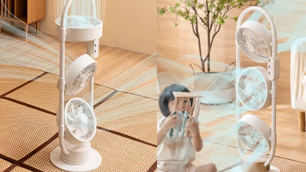Quạt đứng 3 đầu với thiết kế độc lạ