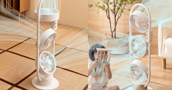 Quạt đứng 3 đầu với thiết kế độc lạ