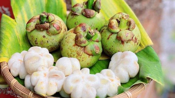 Măng cụt xanh gọt vỏ 800.000 đồng một kg
