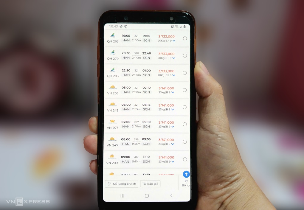 Giá vé máy bay Tết Ất Tỵ tăng khoảng 8%