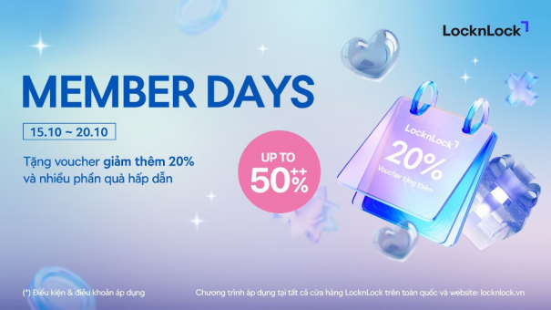 LocknLock Member Days: Tri ân hội viên với siêu hội mua sắm Mega Sale và chuỗi trải nghiệm dành cho phái đẹp