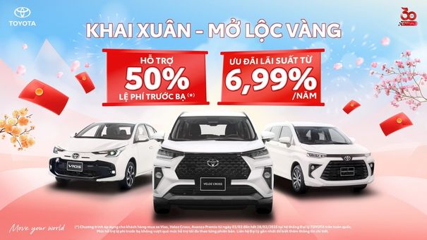 Toyota Việt Nam ưu đãi 50% phí trước bạ cho nhiều mẫu xe