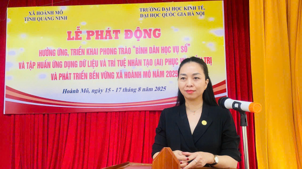 Trường ĐH Kinh tế, ĐHQGHN đồng hành xã Hoành Mô ứng dụng AI phát triển bền vững