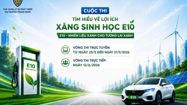 Cổng trực tuyến Cuộc thi tìm hiểu về xăng sinh học E10 sẽ bắt đầu từ 10h ngày 25/5