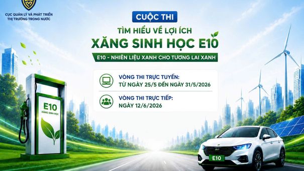 Cổng trực tuyến Cuộc thi tìm hiểu về xăng sinh học E10 sẽ bắt đầu từ 10h ngày 25/5