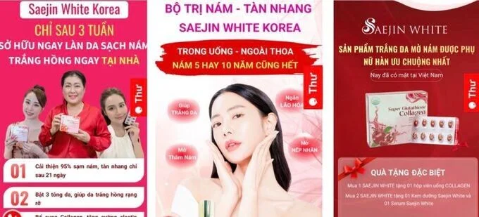 Sản phẩm Saejin White Super Glutathione Collage chỉ là thực phẩm chức năng nhưng "nổ" điều trị nám - tàn nhang.